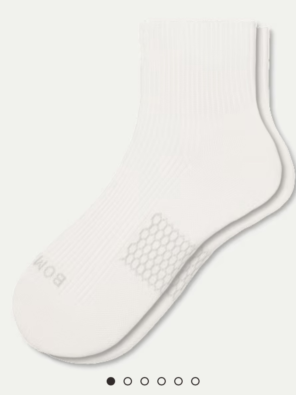 Bombas Women's Modern Rib Quarter Sock - 3 Pairs (Color: Soft White, Size: M)